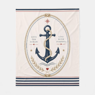 Classic Sailorcore Nautical Throw Blanket