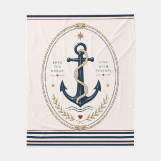 Classic Sailorcore Nautical Throw Blanket