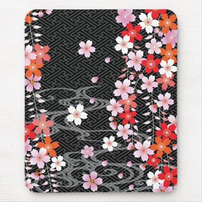 Classic Sakura Kimono Pattern Mousepad (Front)