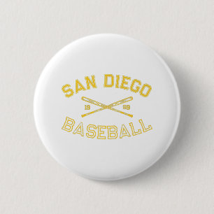 Classic San Diego California Baseball Fan Retro Vi Button