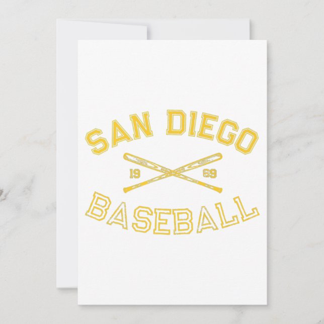 Classic San Diego California Baseball Fan Retro Vi Invitation (Front)