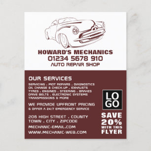 Classic Sangria, Auto Mechanic/Repairs Advertising Flyer