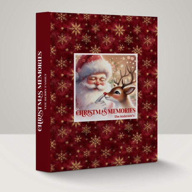 Classic Santa and Rudolph Festive Holiday Photo  3 Ring Binder (Classic Santa and Rudolph Festive Holiday Photo Album

)