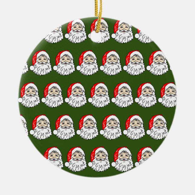 Classic Santa Ceramic Ornament (Front)