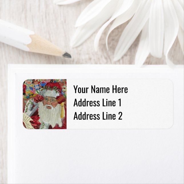 Classic Santa — Checking It Twice Label (Insitu)