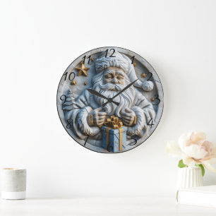 Classic Santa Christmas Magic Large Clock