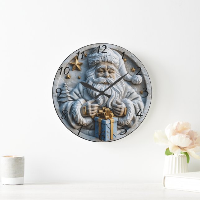 Classic Santa Christmas Magic Large Clock (Home)