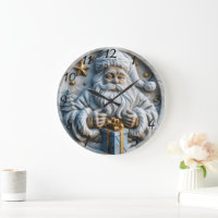 Classic Santa Christmas Magic Large Clock