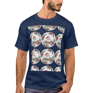 Classic Santa Christmas Wreath T-Shirt
