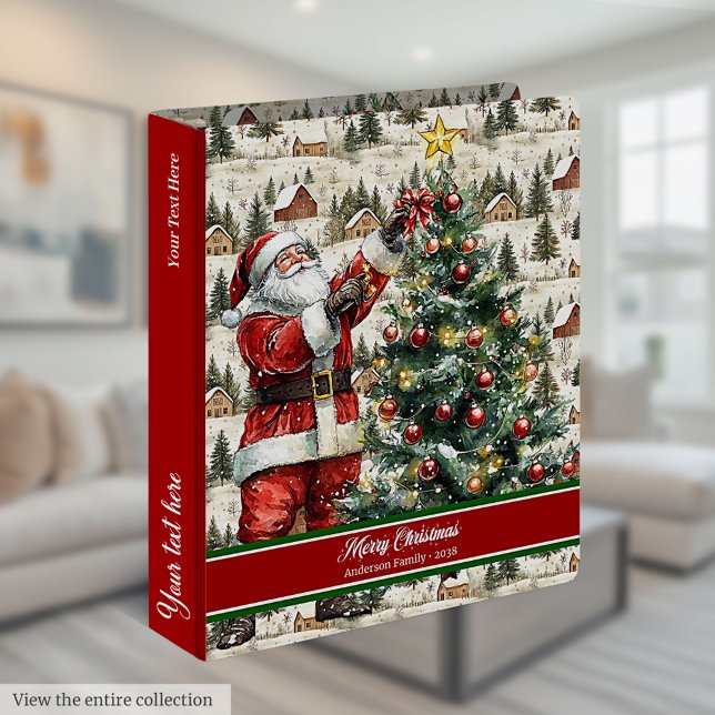 Classic Santa Claus 3-ring recipe binder  (Classic Santa Claus 3-ring recipe binder )