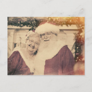 Classic Santa Claus and Ms. Claus Holiday Postcard