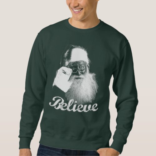 Classic Santa Claus Believe Monochrome Glow Sweatshirt