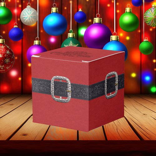 Classic Santa Claus Belt Merry Christmas Favor Boxes