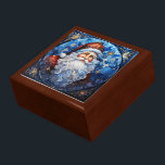 Classic Santa Claus Blue Stained Glass Gift Box<br><div class="desc">This beautiful Holiday gift box has a classic Santa Claus image against a blue stained glass looking background. Predominant colors used are tones of blue,  gold,  red,  and white. Festive!</div>