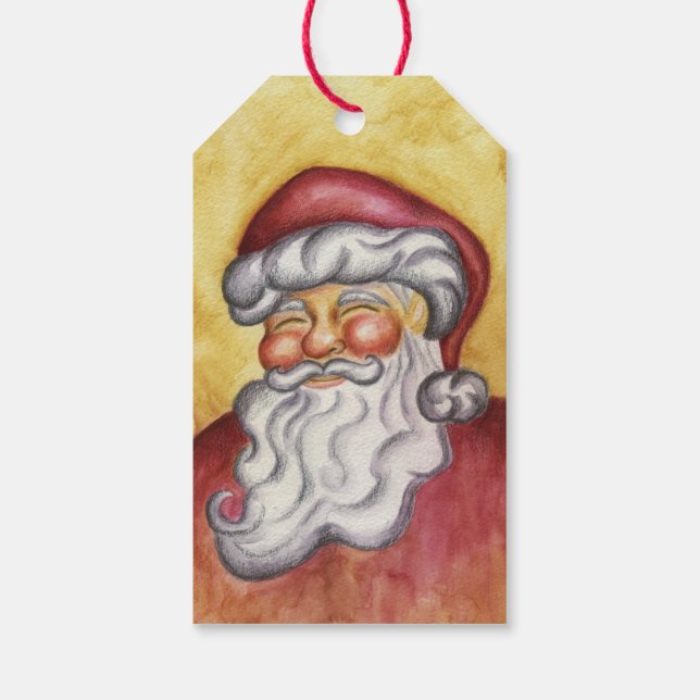 Classic Santa Claus Christmas Gift Tags (Back)