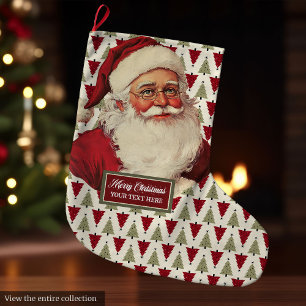 Classic Santa Claus Christmas Stocking Retro Chic