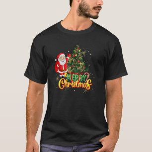 Classic Santa Claus & Christmas Tree Festive Holid T-Shirt