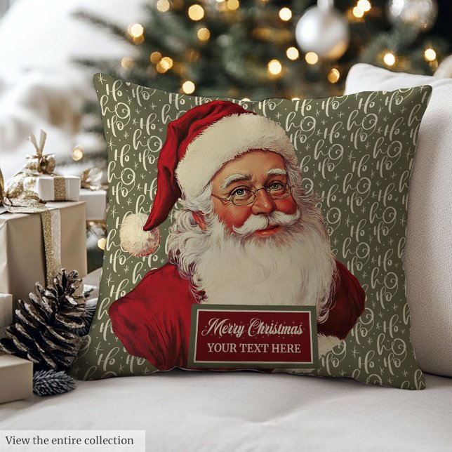 Classic Santa Claus Custom Name Christmas Pillow (Classic Santa Claus Custom Name Christmas Pillow)