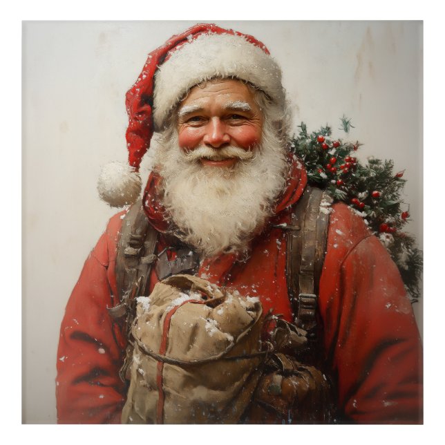 Classic Santa Claus Heartwarming Christmas Art (Front)