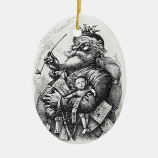 Classic Santa Claus Image Ceramic Ornament