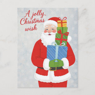 Classic Santa Claus Jolly Gifts Holiday Postcard