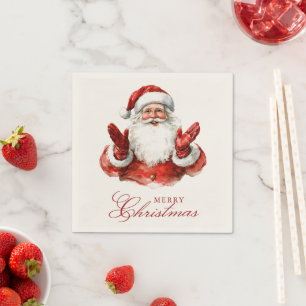 Classic Santa Claus Merry Christmas Napkins