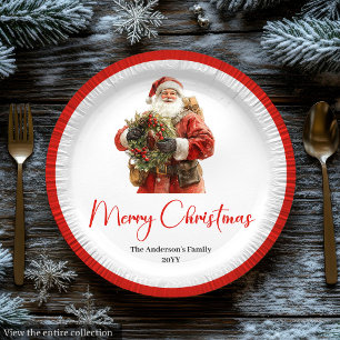 Classic Santa Claus Modern Cozy Christmas Plate