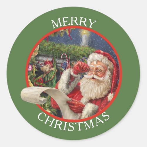 Classic Santa Claus Naughty or Nice List Classic Round Sticker