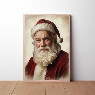 Classic Santa Claus Portrait with Gentle Smile Poster