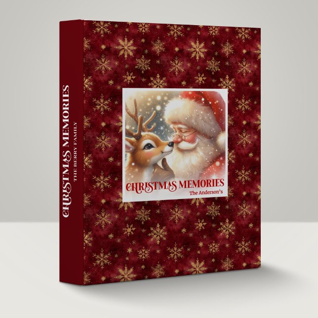 Classic Santa Claus Rudolph Memory Album Cozy Xmas 3 Ring Binder (Classic Santa Claus Rudolph Memory Album Cozy Christmas Gift

)