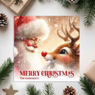 Classic Santa Claus with Rudolph Festive Jigsaw Jigsaw Puzzle