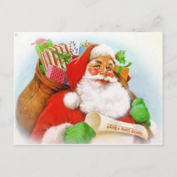 Classic Santa Picture Holiday Postcard by awesometees at Zazzle