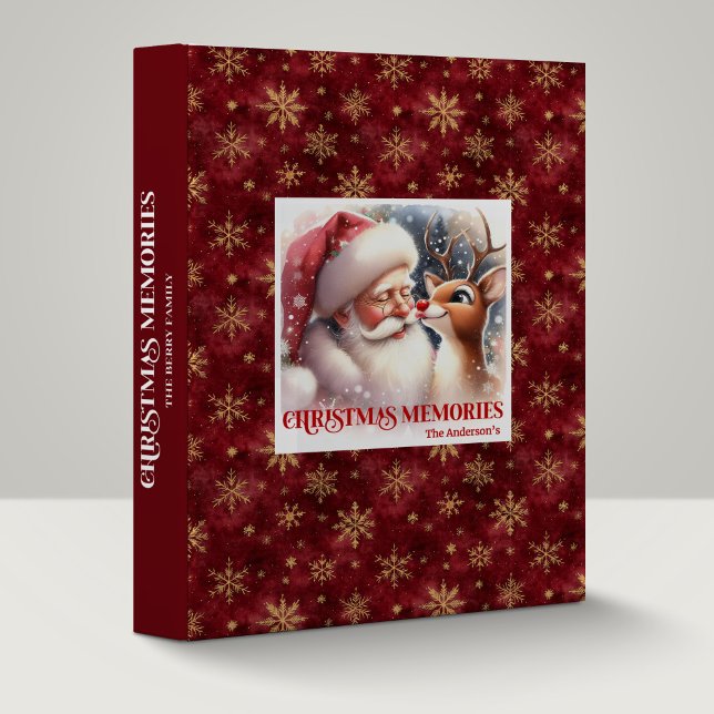 Classic Santa Rudolph Holiday Memory Album Xmas 3 Ring Binder (Classic Santa Rudolph Holiday Memory Album Christmas Binder

)