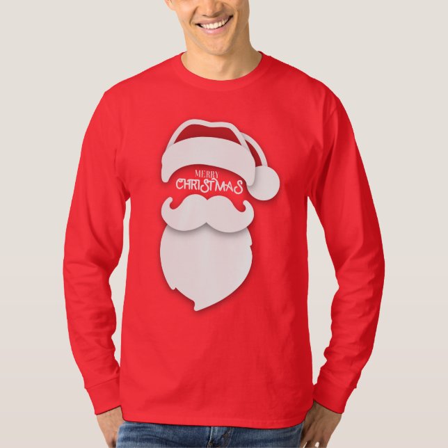 "Classic Santa Vibes" – Festive Beard & Cap Christ T-Shirt (Front)