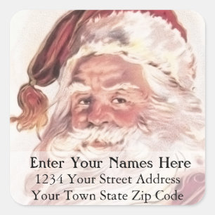 Classic Santa Vintage Christmas Address Label