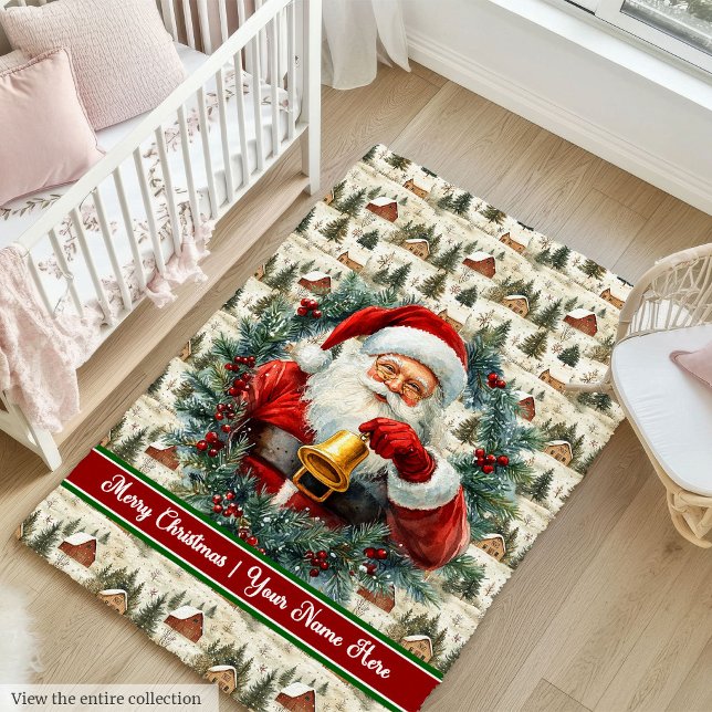 Classic Santa Watercolor Christmas Area Rug (Classic Santa Watercolor Christmas Area Rug)