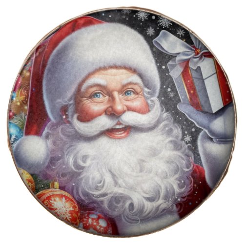 Classic Santa with present  ornaments Chocolate Covered Oreo