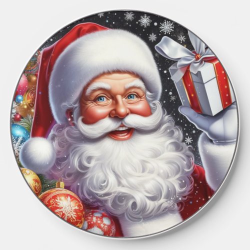 Classic Santa with present  ornaments Wireless Charger