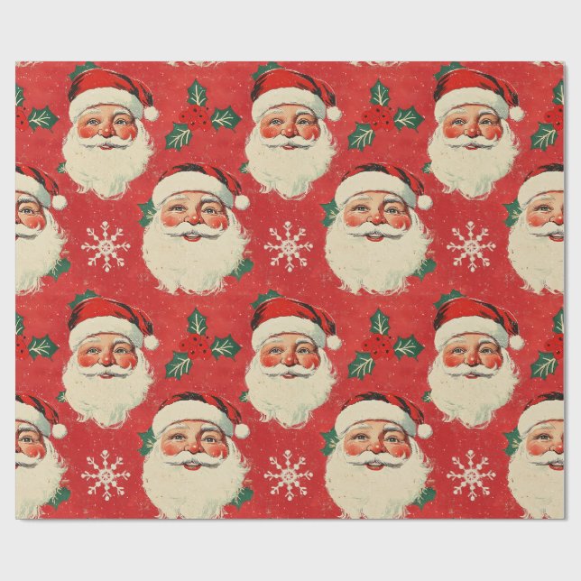 Classic Santa's Welcome II Wrapping Paper (Flat)