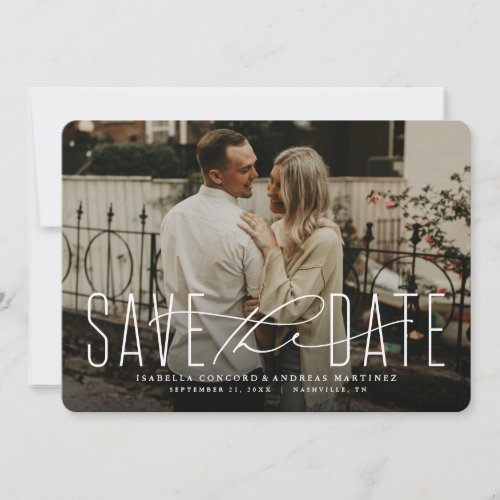 Classic save the date photo card