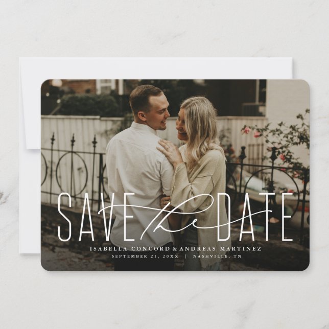 Classic save the date photo card (Front)
