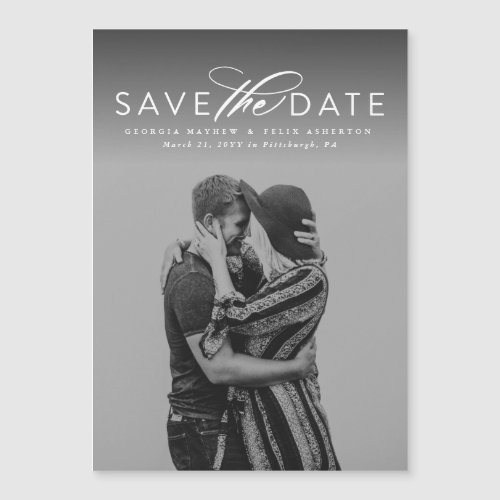 Classic save the date vertical photo magnet