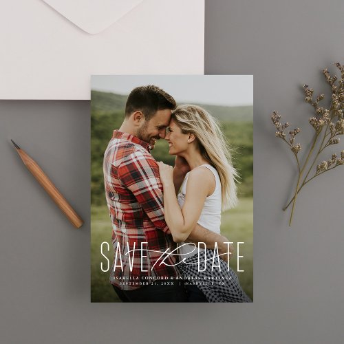 Classic save the date vertical photo magnet