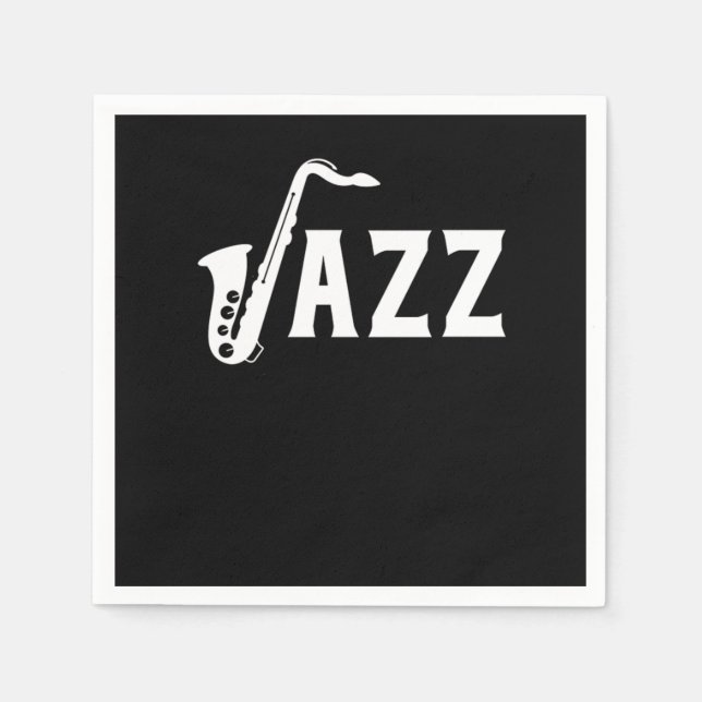Classic Saxophone Music Jazz Band Lovers Gifts Napkins (Front)