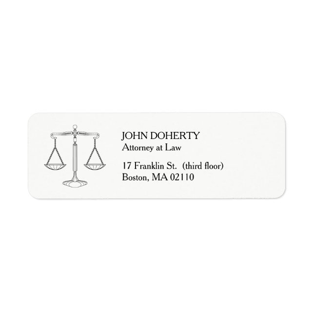 Classic Scales of Justice | Law Label (Front)