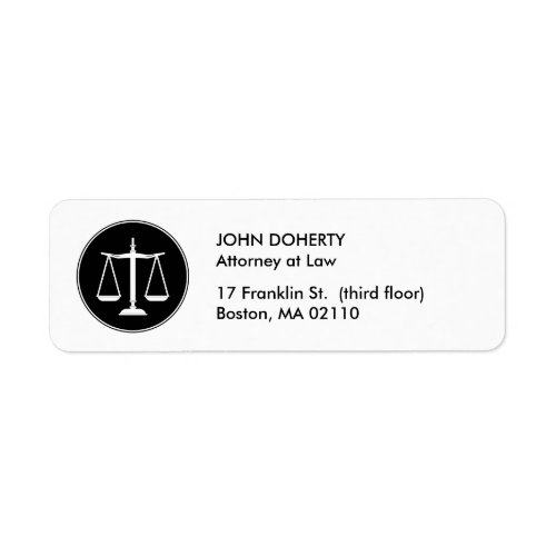Classic Scales of Justice  Law Label