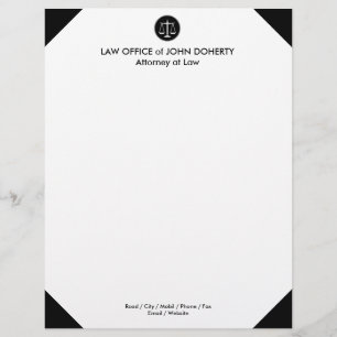 Classic Scales of Justice Law Office Letterhead