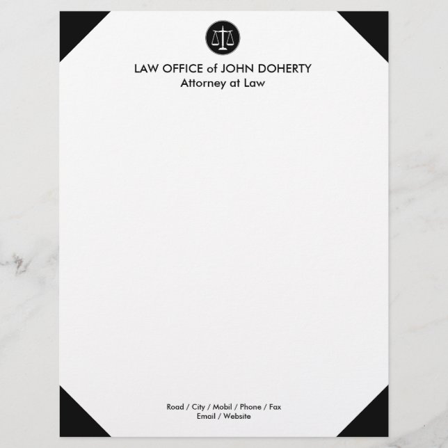 Classic Scales of Justice | Law Office Letterhead (Front)