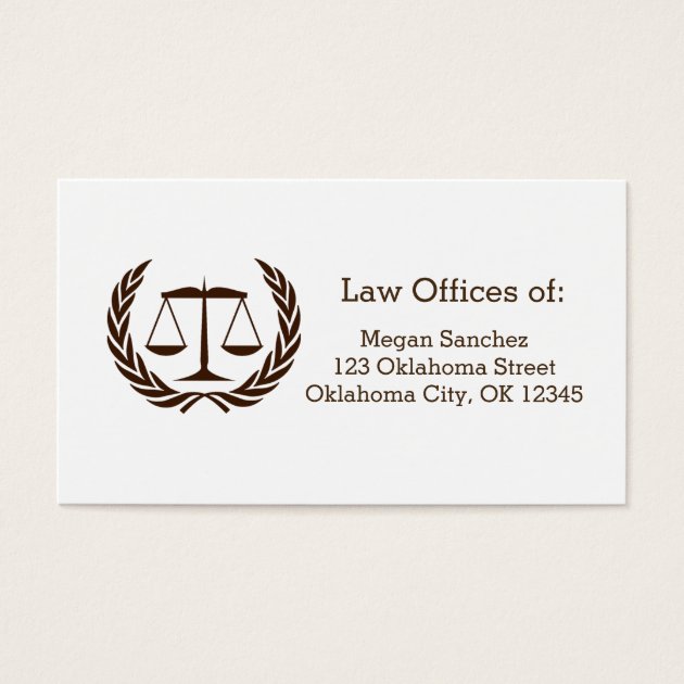 Classic Scales Of Justice Law School Graduation Business Card