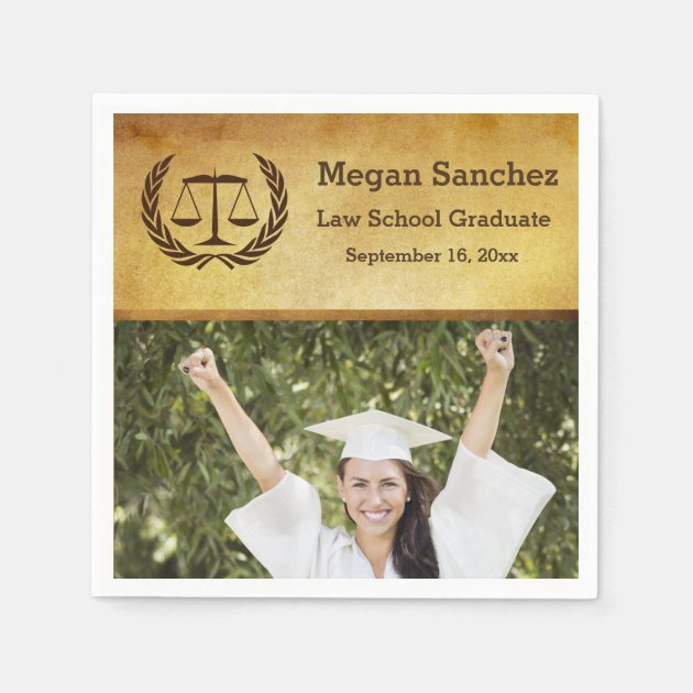 Classic Scales Of Justice Law School Graduation Paper Napkin